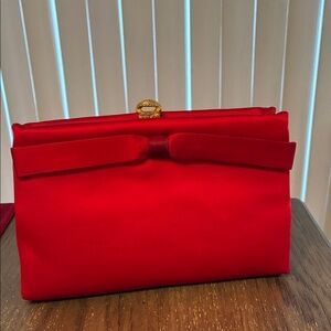 After Five by Lowy & Mund red vintage satin cocktsil/ clutch Bag